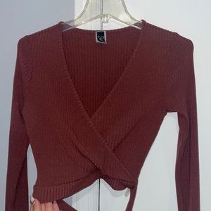 Maroon Wrap top